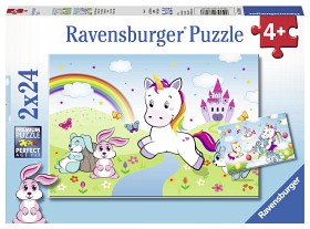 Bilde av Ravensburger Pussel Enhröningar 2x24-bitar