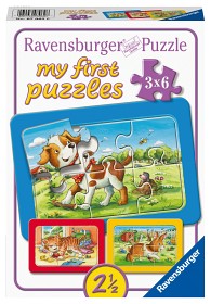 Bilde av Ravensburger Pussel Mina djurvänner 3x6-bitar