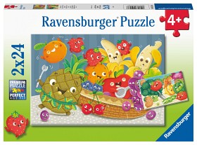 Bilde av Ravensburger Puslespill Morsomme grønnsaker og frukt (2x24 biter)