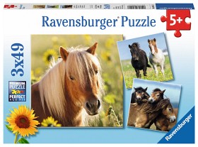 Bilde av Ravensburger Pussel Söta Ponys 3x49-bitar