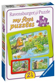 Bilde av Ravensburger Små trädgårdsdjur Pussel 3x6-bitar