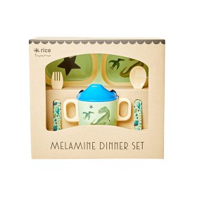 Bilde av Rice Matservis Baby Melamin Dino
