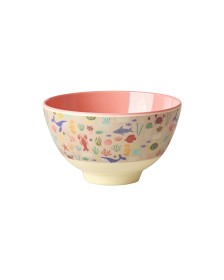 Bilde av Rice Bolle Melamin S (Coral Ocean Print)