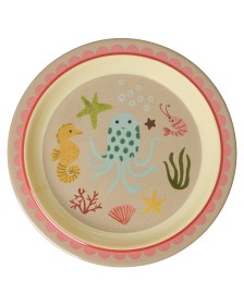 Bilde av Rice Tallerken Melamin (Coral Ocean Print)