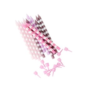 Bilde av Rice Tårtljus Striped 12-pack (Rosa)