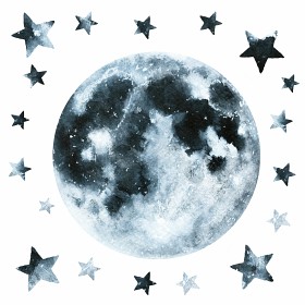 Bilde av Roommates Wallsticker Moon Glow in the Dark