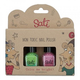 Bilde av Sati Nagellack Giftfri (Green & Rosepink)