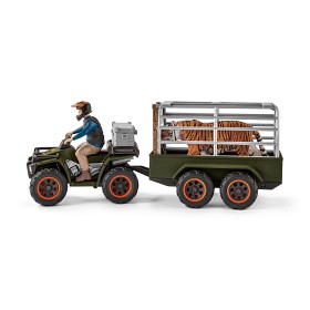 Bilde av Schleich - Fyrhjuling med släp och jägmästare 42351