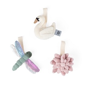 Bilde av Sebra Babygym-leker 3-pack (Powder Rose)