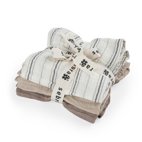 Bilde av Sebra Musselintepper 3-pack (Stripe Beige)