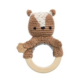 Bilde av Sebra Skallra Bitring virkad Milo the bear (Twig Brown)