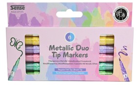 Bilde av Sense Metallisk Duo Tip Marker 6 st