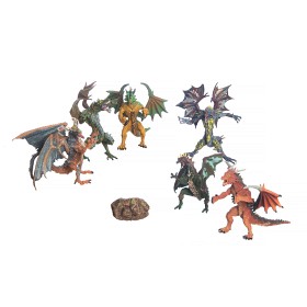 Bilde av Set om 6 st drakar ca 12 cm