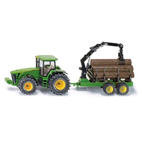 Bilde av Siku John Deere 8430-traktor med timmersläp