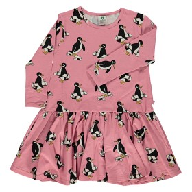 Bilde av Småfolk Klänning Pingviner (Rosa) (1-2 år)