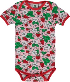 Bilde av Småfolk Body Kortärmad Jordgubbar (Coral Blush)