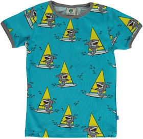 Bilde av Småfolk T-shirt Surf Haj (Blå)