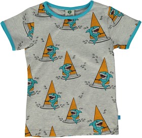 Bilde av Småfolk T-shirt Surf Haj (Grå)