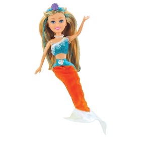 Bilde av Sparkel Girlz - Docka Sparkle Mermaid med tillbehör - Röd/Turkos