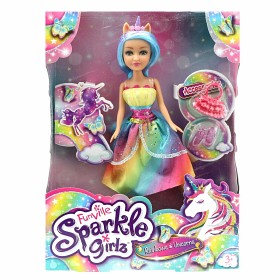 Bilde av Sparkle Girlz - Docka Unicorn Princess med tillbehör turkos