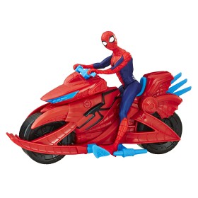 Bilde av Spiderman - Spindelmannen med motorcykel - 15 cm