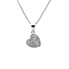 Bilde av Sweethearts Barnhalsband i silver (Hjerte med steiner)