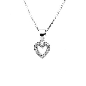 Bilde av Sweethearts Barnhalsband i silver (Hjerte med steiner)