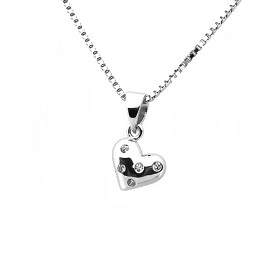 Bilde av Sweethearts Barnhalsband i silver (Hjerte med steiner)