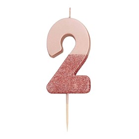 Bilde av Talking Tables Glitter Tårtljus 2 (Rose gold)