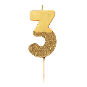 Bilde av Talking Tables Glitter Tårtljus 3 (Guld)