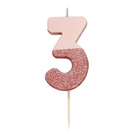 Bilde av Talking Tables Glitter Tårtljus 3 (Rose gold)