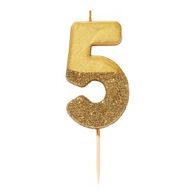 Bilde av Talking Tables Glitter Tårtljus 5 (Guld)