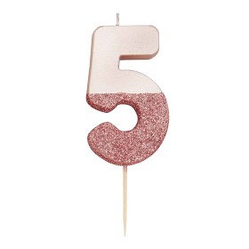 Bilde av Talking Tables Glitter Tårtljus 5 (Rose gold)