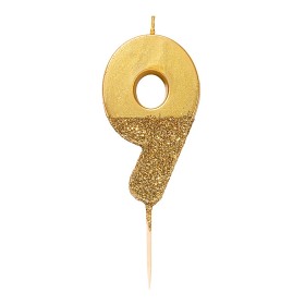 Bilde av Talking Tables Glitter Tårtljus 9 (Guld)