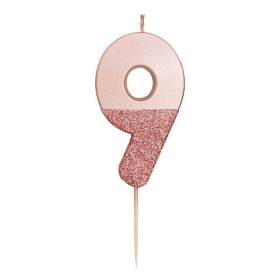 Bilde av Talking Tables Glitter Tårtljus 9 (Rose gold)