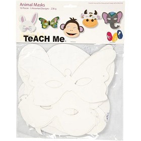 Bilde av TeACH Me Dyremasker16 st (hvit)