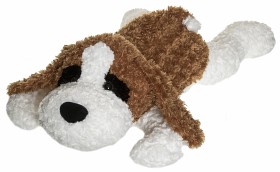 Bilde av Teddykompaniet Liggende hund 100 cm (Hvit / brun)