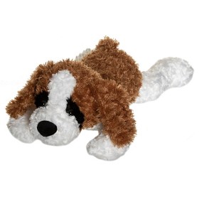 Bilde av Teddykompaniet Liggande Hund 60 cm (Vit/brun)