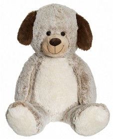 Bilde av Teddykompaniet Sittande hund 100 cm (Beige/vit)
