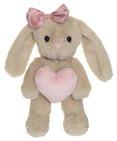 Bilde av Teddykompaniet Tyra Kanin med hjerte 20 cm (Beige)