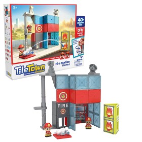 Bilde av Tile Town Brannstasjon Magnetisk byggesett 46 deler