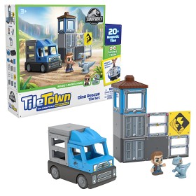 Bilde av Tile Town Jurassic World Dino Redning Magnetisk byggesett 22 deler