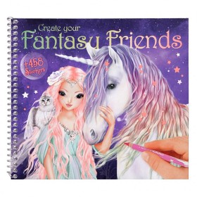 Bilde av TOPModel Fantasy Friends Designbok med klistermärken