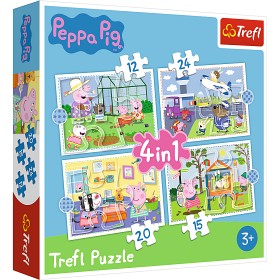 Bilde av Trefl Greta Gris Puslespill Holiday 4i1 (12-15-20-24-bitar)