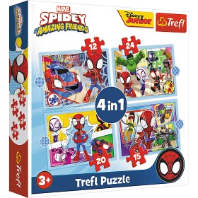 Bilde av Trefl Spidey Puslespill 4i1 (12-15-20-24-bitar)