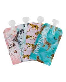 Bilde av Twistshake Squeeze Bag 220ml 4-pak (Leopard)