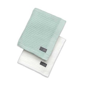 Bilde av Vinter & Bloom Soft Grid Eko Tepper 2-pakke (Bright White/Sage Green)