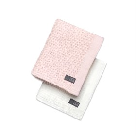 Bilde av Vinter & Bloom Soft Grid Eko Tepper 2-pakke (Bright White/Baby Pink)