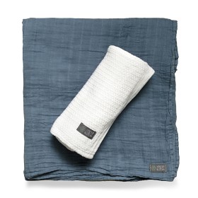 Bilde av Vinter & Bloom Soft Grid + Muslin EKO 2-pakning (Hvit / Blå)
