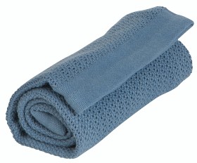 Bilde av Vinter & Bloom - Teppe Soft Grid Eko Gitterteppe (Denim)